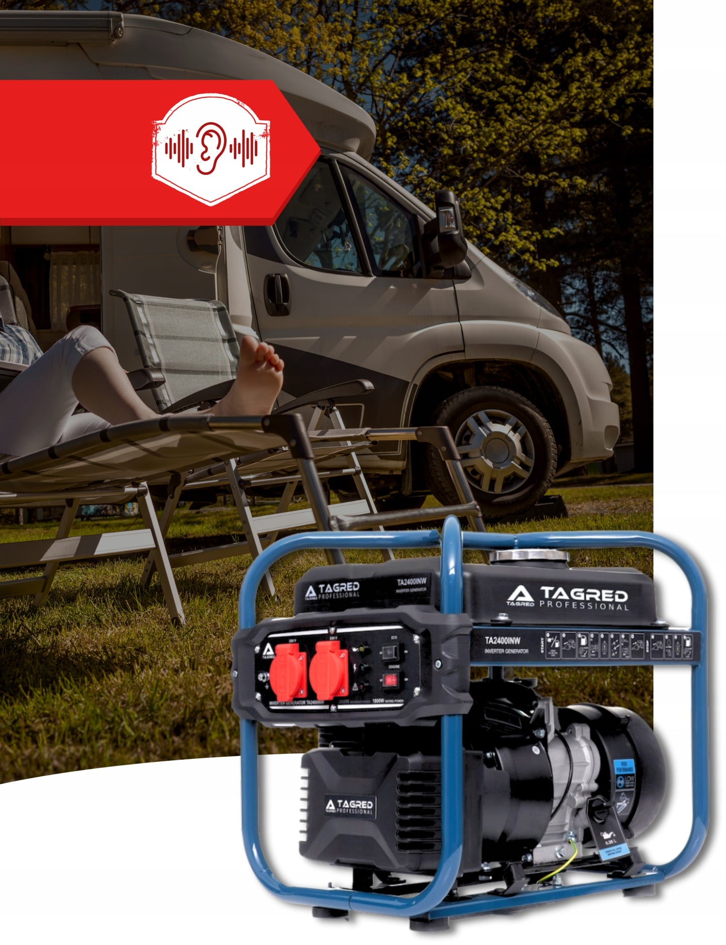 Inverterinis benzininis elektros generatorius 2000 W TAGRED TA2400IN
