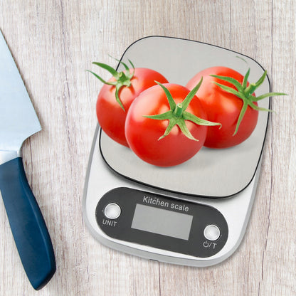 Virtuvinės svarstyklės 5000 g / 0,1 g su LCD ekranu ir baterijomis