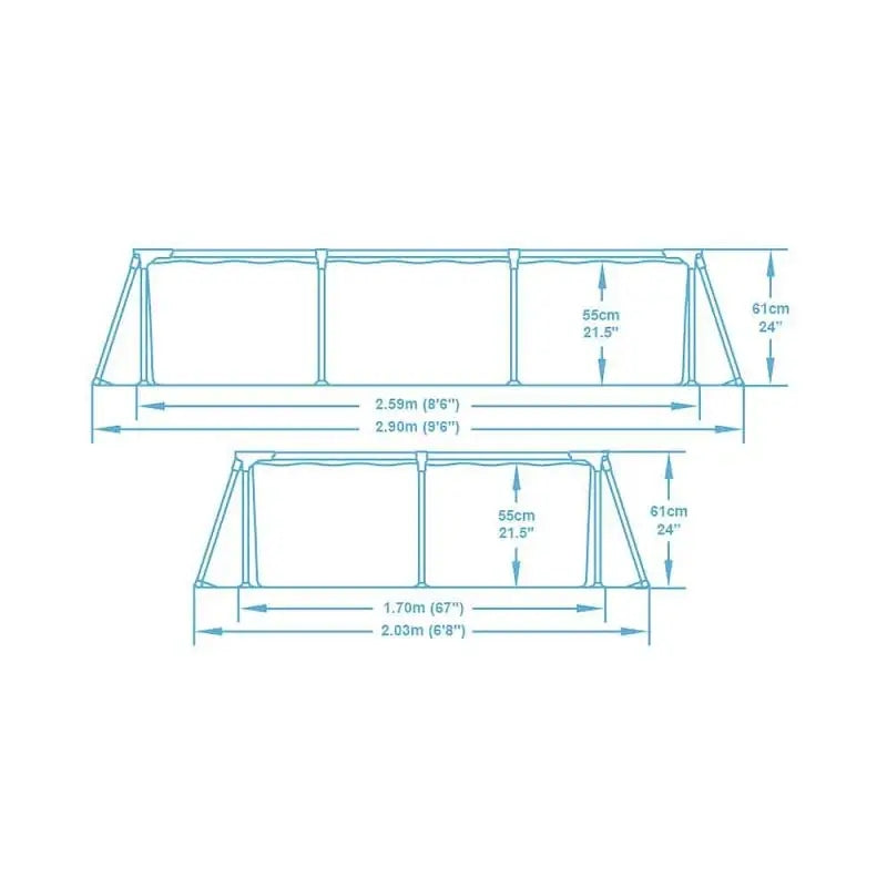 Baseinas su rėmu Bestway 259 x 170 cm