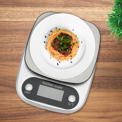 Virtuvinės svarstyklės 5000 g / 0,1 g su LCD ekranu ir baterijomis