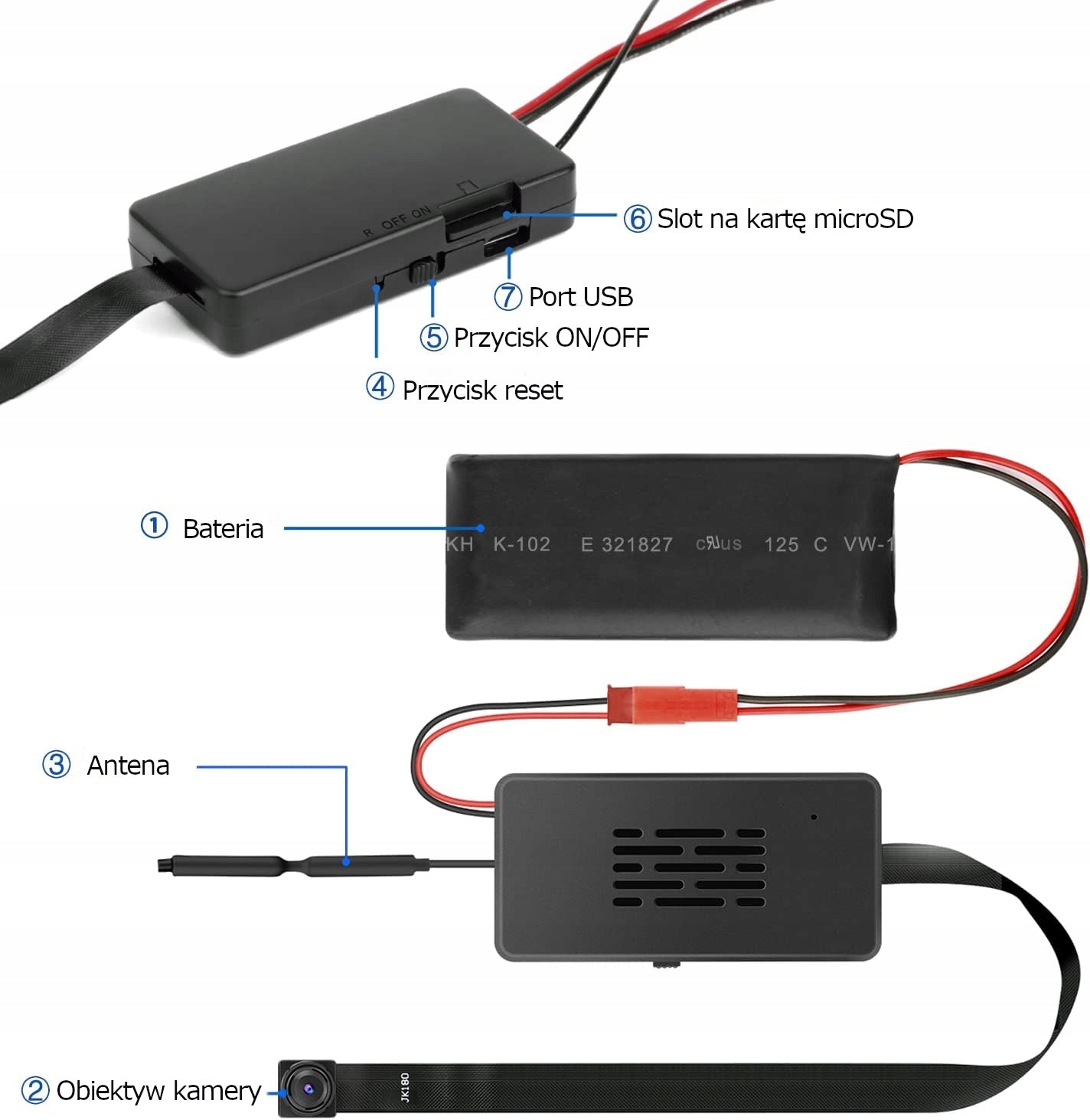 Micro HD WiFi šnipinėjimo kamera su Tuya išmaniuoju telefonu Android iOS programėle