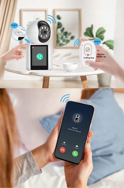 Mini sukiojama WiFi kamera su naktiniu matymu ir gyvu garsu