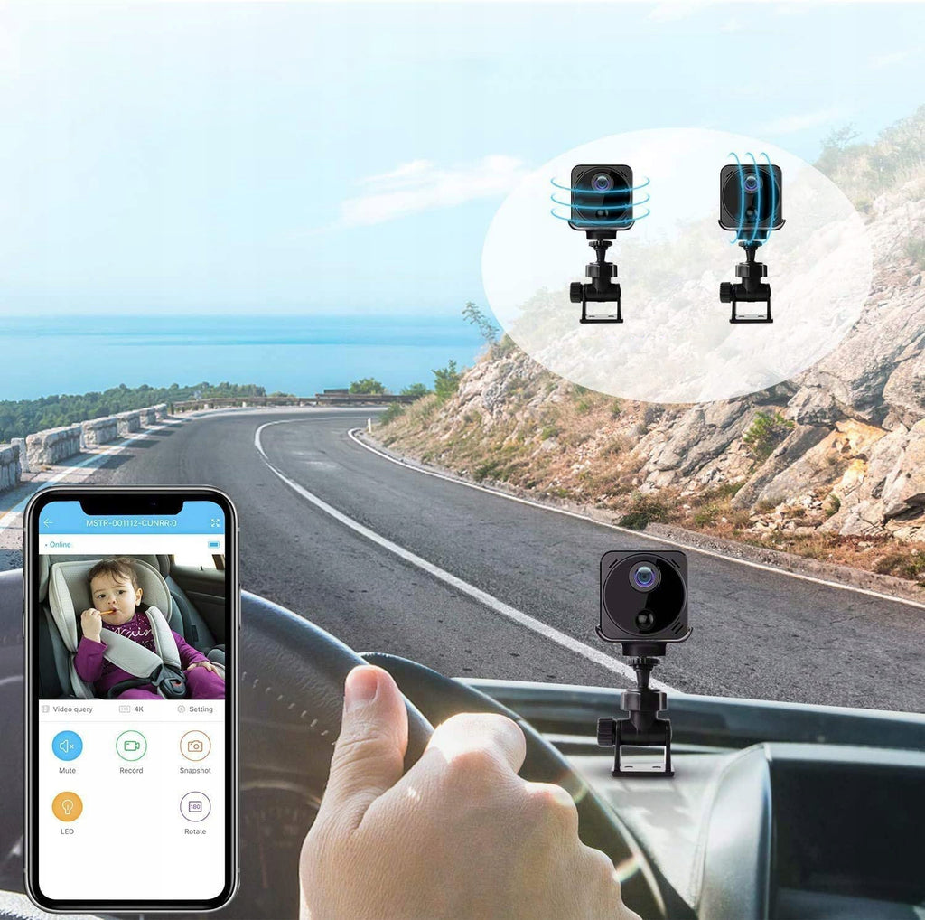 Mini slapta kamera 1080P HD SMART 4K WIFI su judesio aptikimu