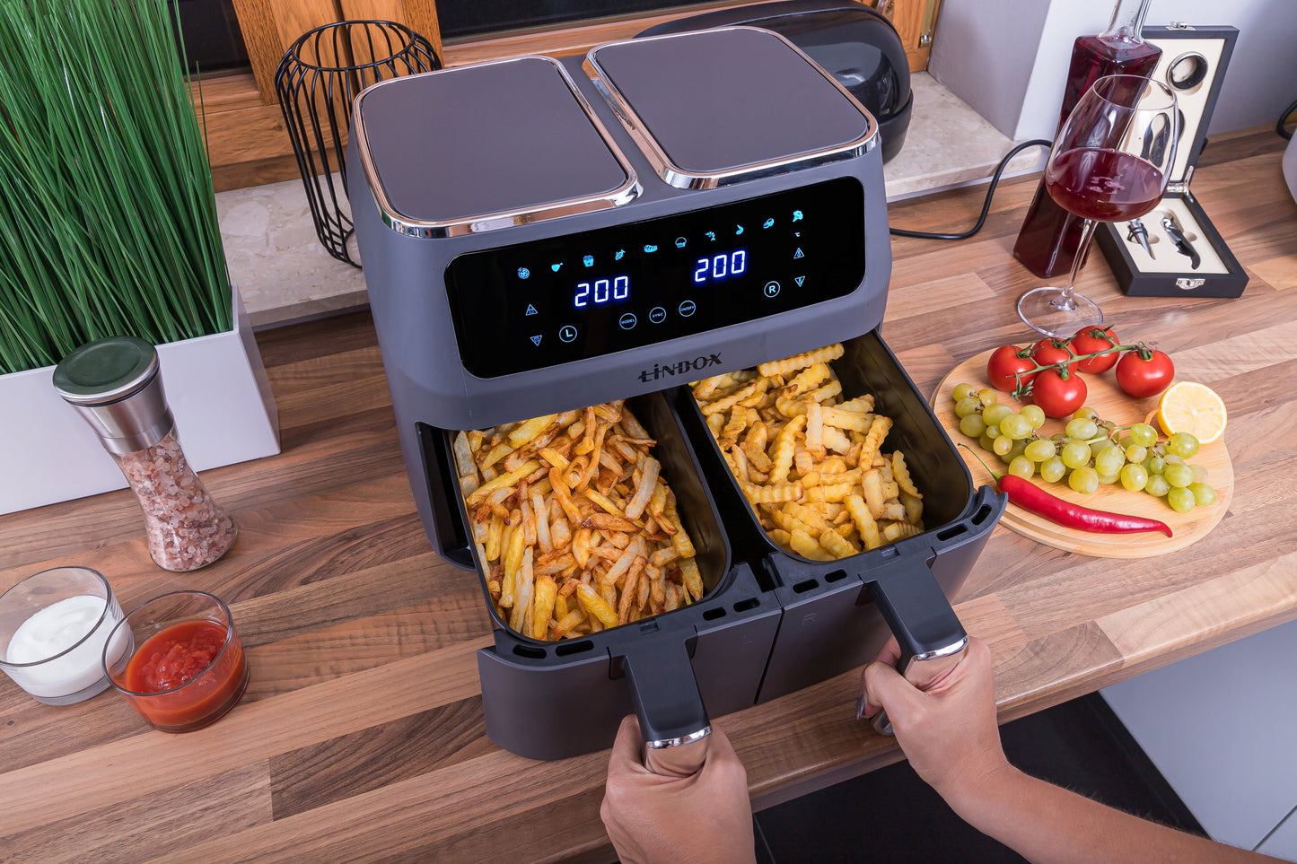 Linbox AIR FRYER 4/4 karšto oro gruzdintuvė 8 l