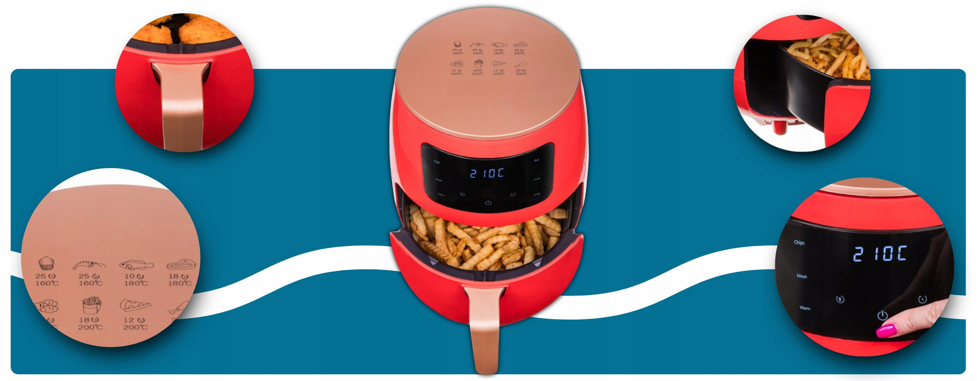 Karšto oro gruzdintuvė Zlaro Air Fryer Oil Free Air Fryer 4,5L 1400W