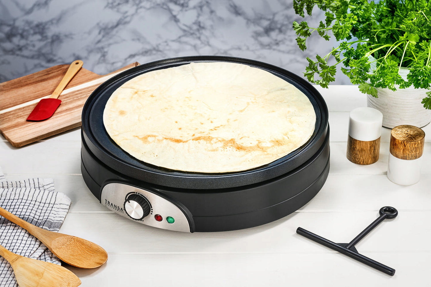 Didelė dvipusė blynų keptuvė 2in1 DualPancake XXXL Transa Electronics, 1500 W