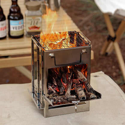 Sulankstoma turistinė BBQ viryklė kepsninei – kompaktiška, patogi, universali
