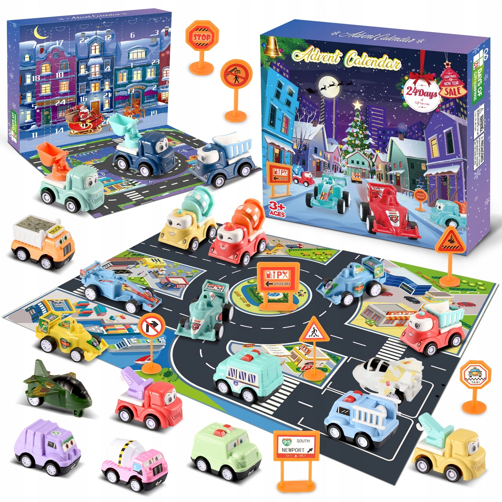 Advento kalendorius ATOPDREAM 2025 – automobilių žaislų rinkinys (24 dienos, 28 detalės)